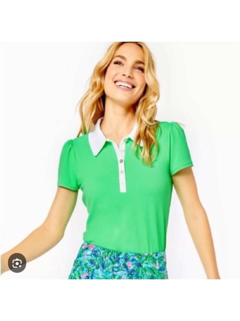 NWT Lilly Pulitzer Frida Puff Sleeve polo